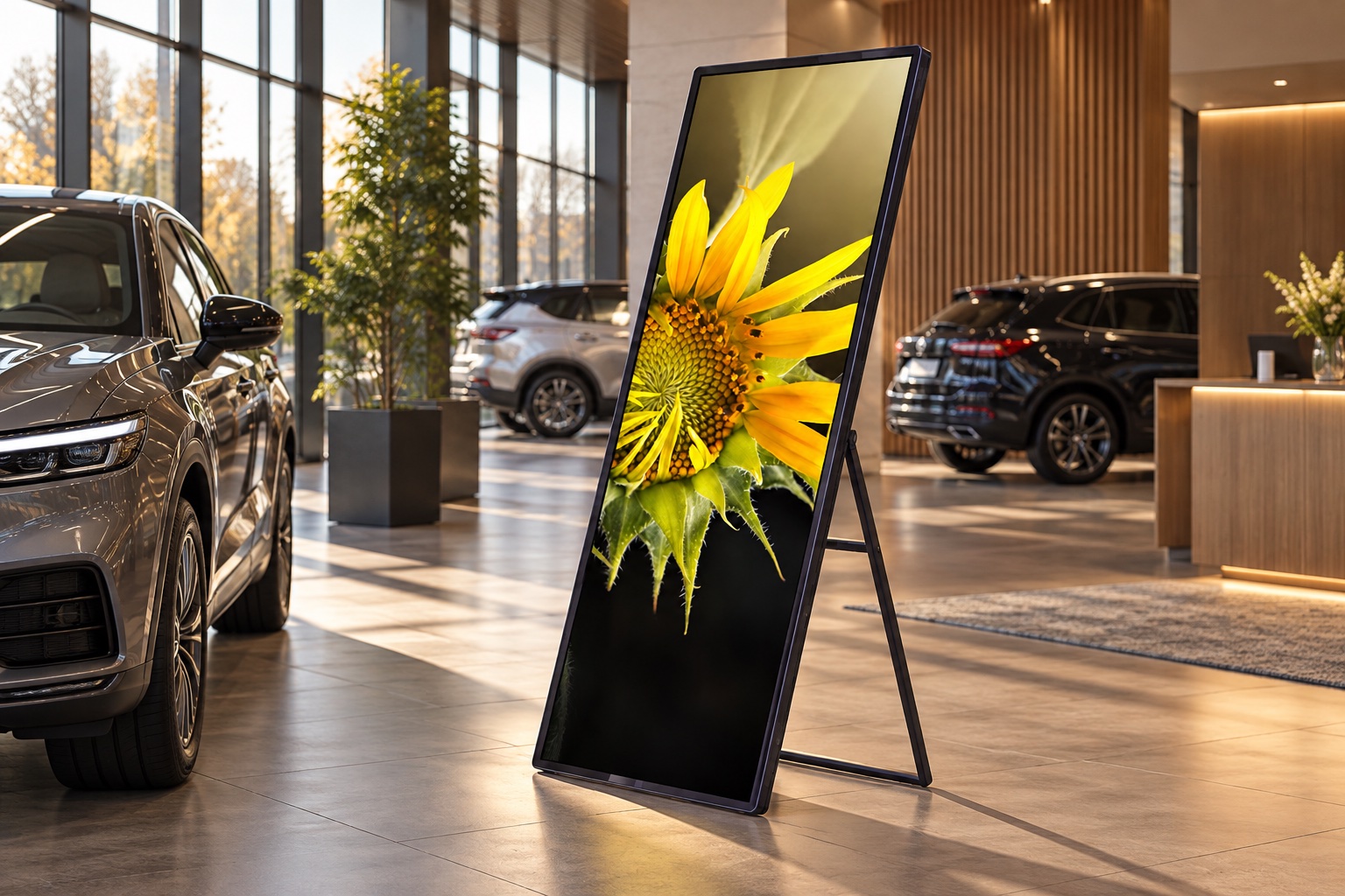 full-store-panel-led-75 — Automobilový showroom, ilustrativní vizualizace