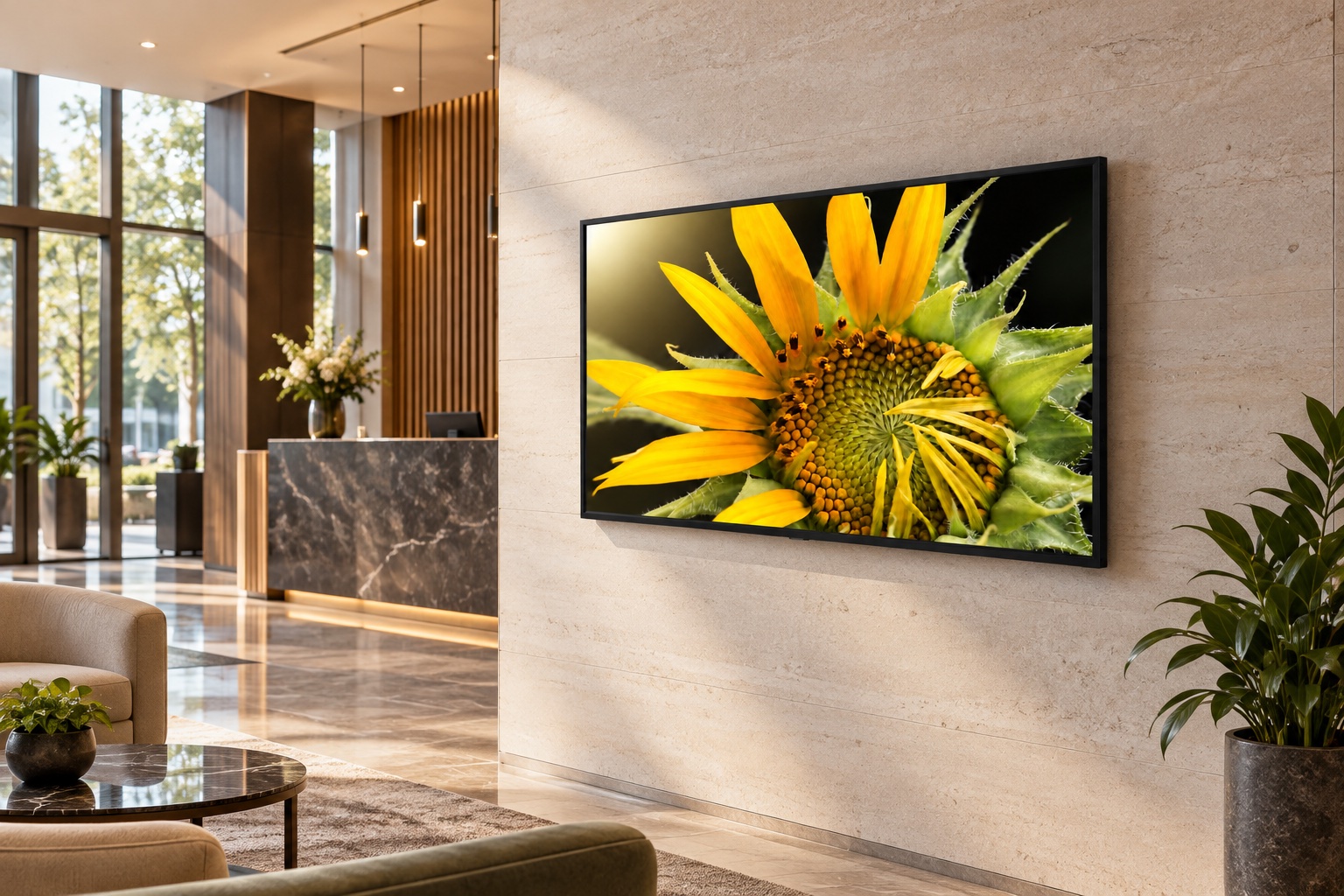 tv-displej-43 — Hotelové lobby, ilustrativní vizualizace